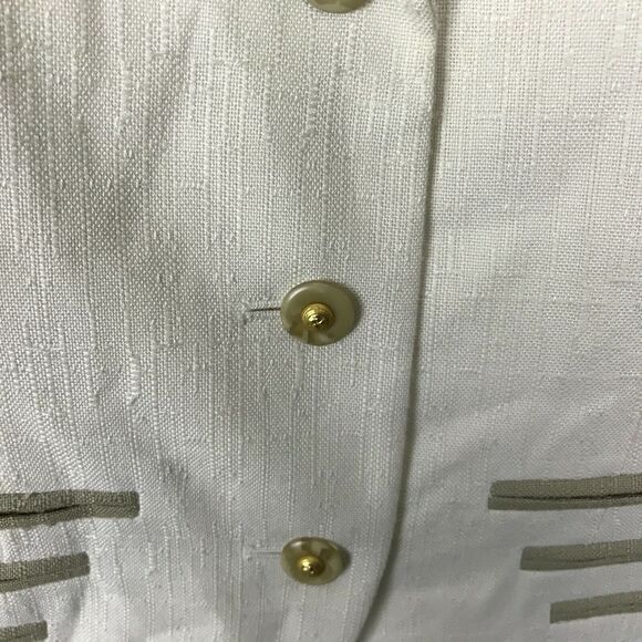 Vintage 90s Sasson Blazer Size 10 Ivory Long Sleeve Polyester Blend Womens Y2K - Picture 6 of 8
